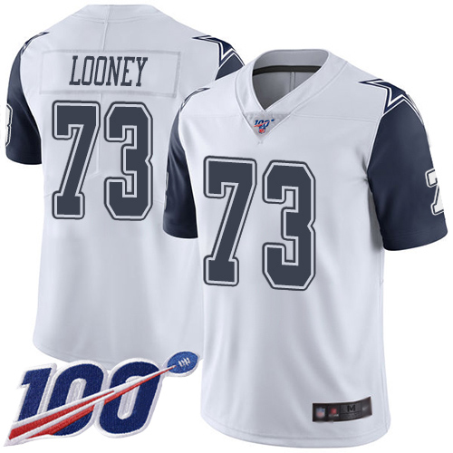 Men Dallas Cowboys Limited White Joe Looney #73 100th Season Rush Vapor Untouchable NFL Jersey->youth nfl jersey->Youth Jersey